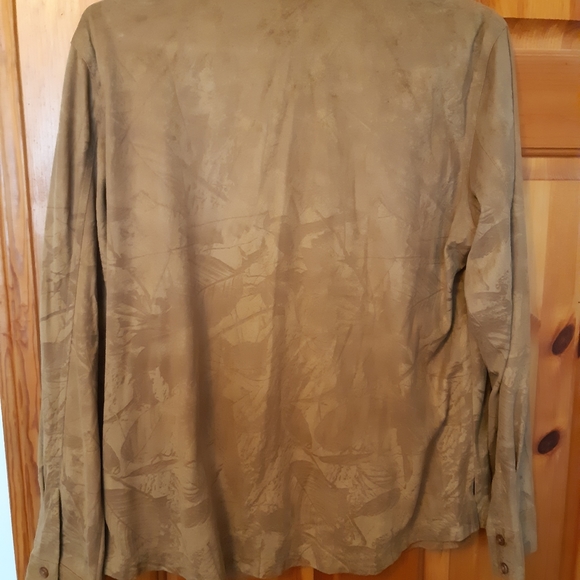 Faux suede pattern button down blouse - Picture 3 of 3